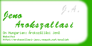 jeno arokszallasi business card